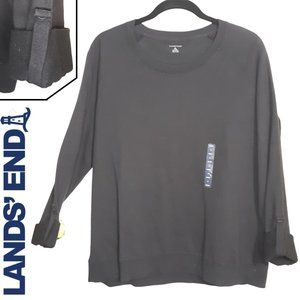 Navy Blue roll tab slv sweatshirt